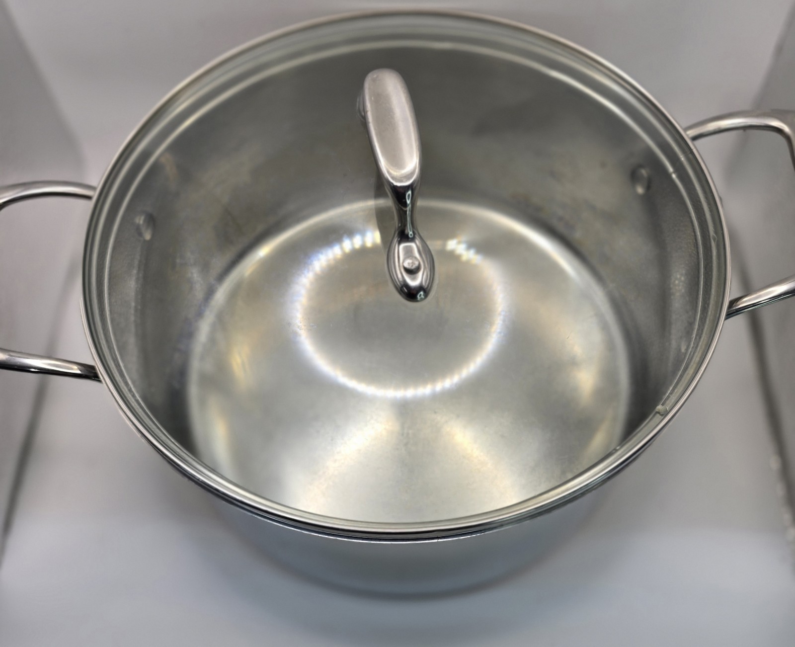 Emeril 6Qt Stainless Steel Copper Core Stock Pot with Glass Lid Double Handles