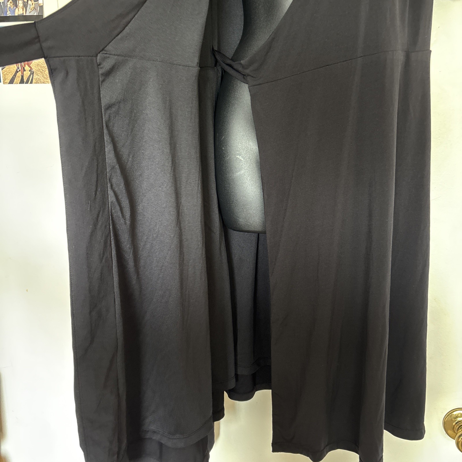 Edwards Point Grey Ladies Wrap Dress Sm Black Hospitality Uniform Recycled Poly