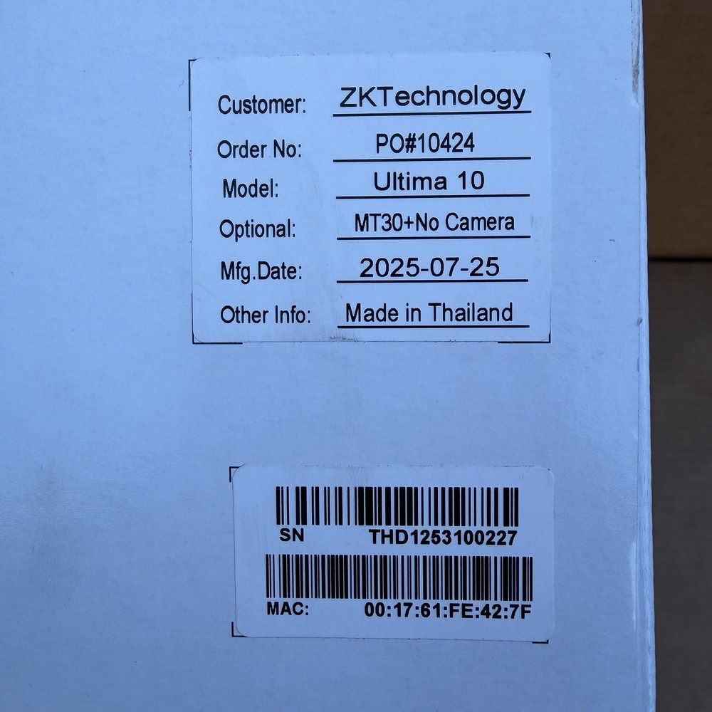 ZKTeco Ultima 10 Time Attendance Terminal MT30 Card Reader No Camera Android New