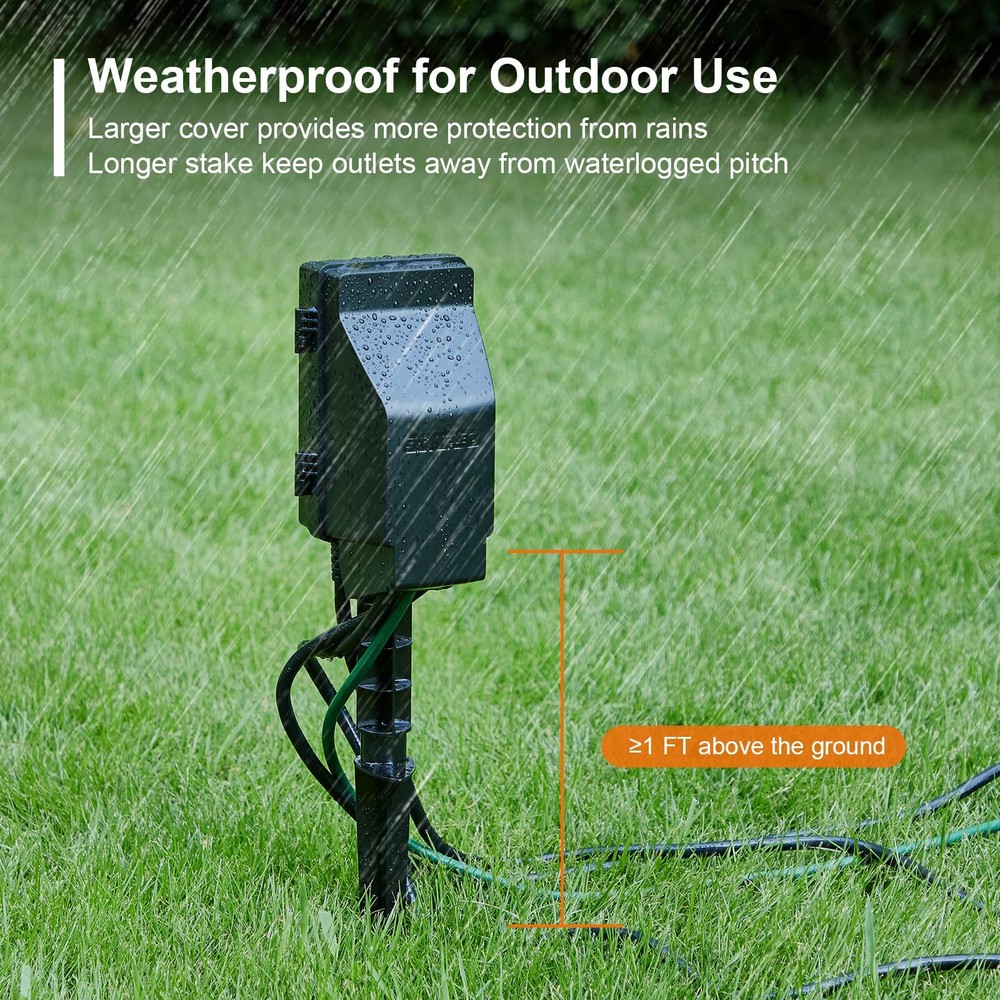 Outdoor Power Stake Timer 24hour Mechanical Light Timer Electrical Power Strip W