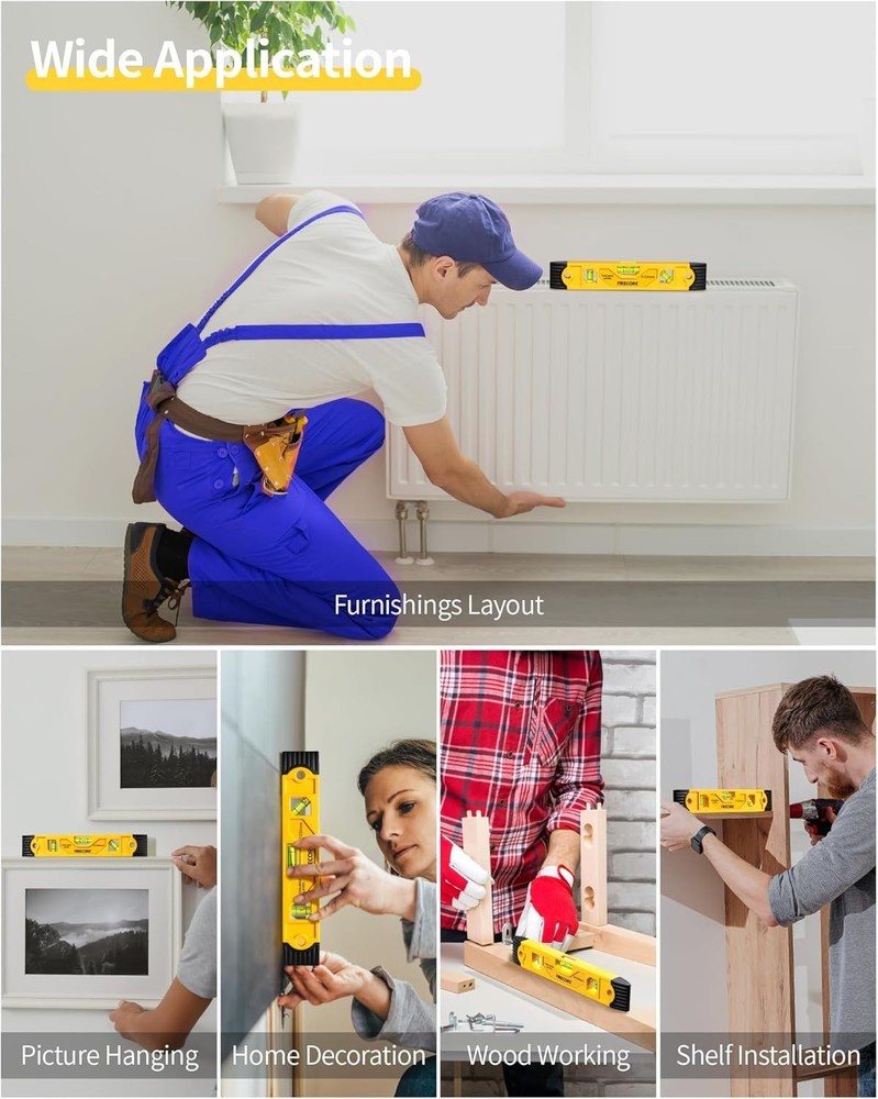 Precision 9-Inch Torpedo Level with Magnetic Base & Durable Build for Projects