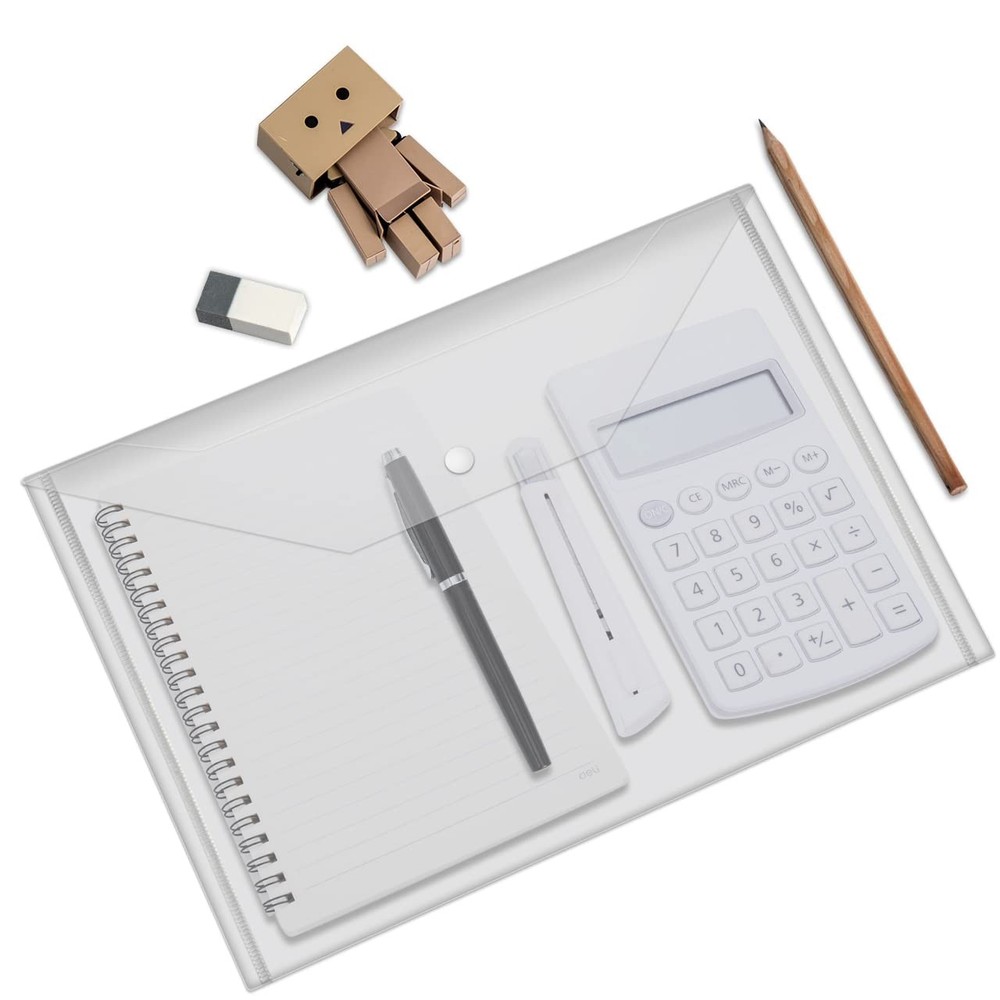 JIKIOU 30pcs Plastic Envelopes, Clear Reusable Poly Envelope Waterproof File ...