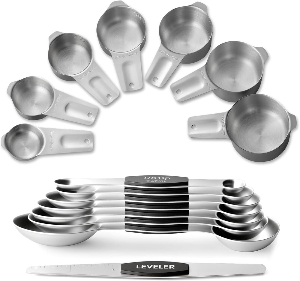 Stainl Steel Measuring Cups & Spoons Set,  Kitchen Tools Nesting