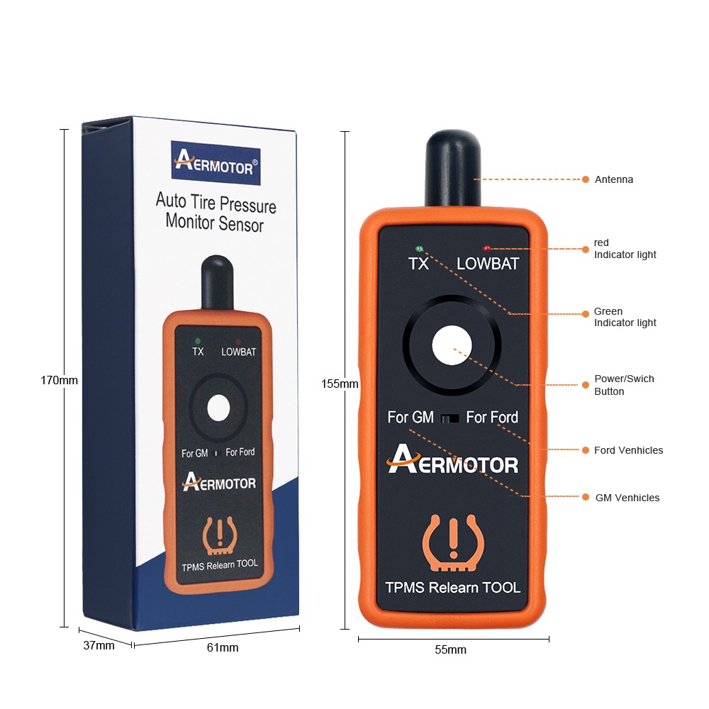 Universal TPMS Reset Tool Relearn Tool Auto Tire Pressure Sensor For Ford For GM