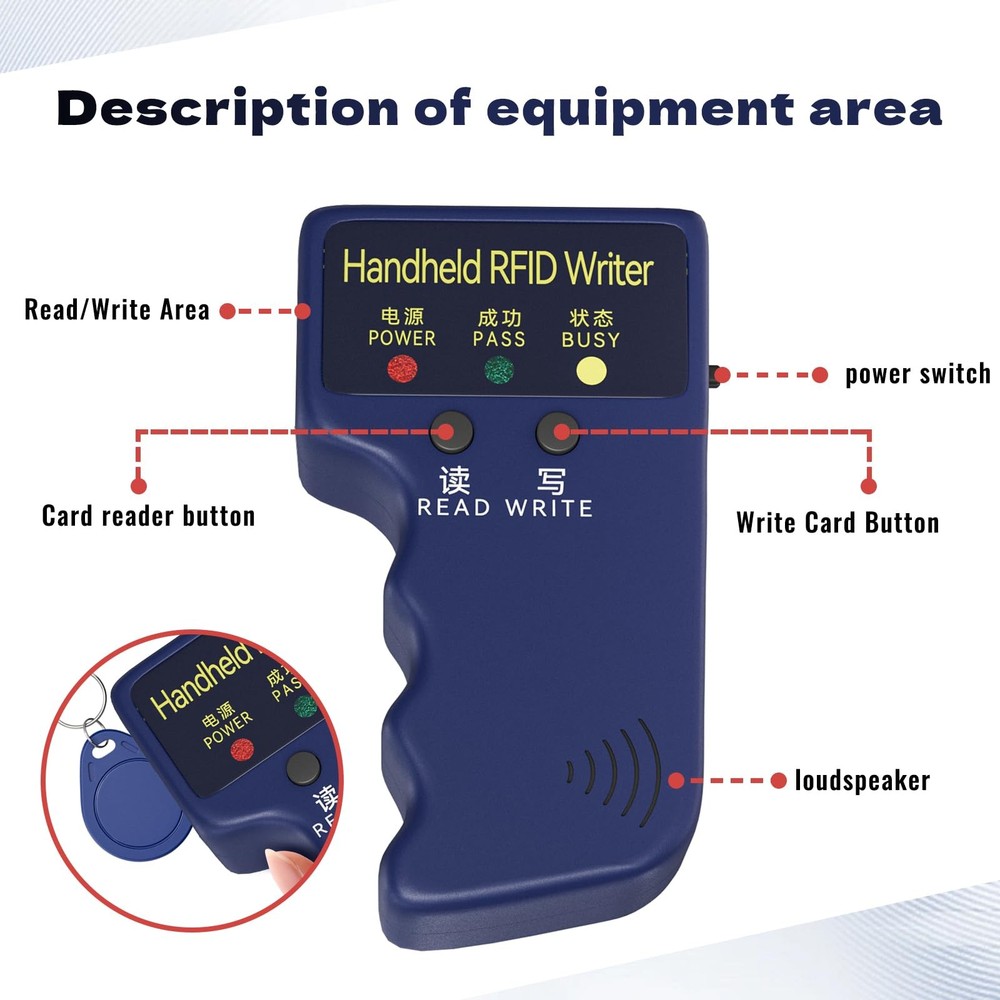 Handheld Copier RFID Reader Rewriter Smart ID Card Duplicator 125KHz...
