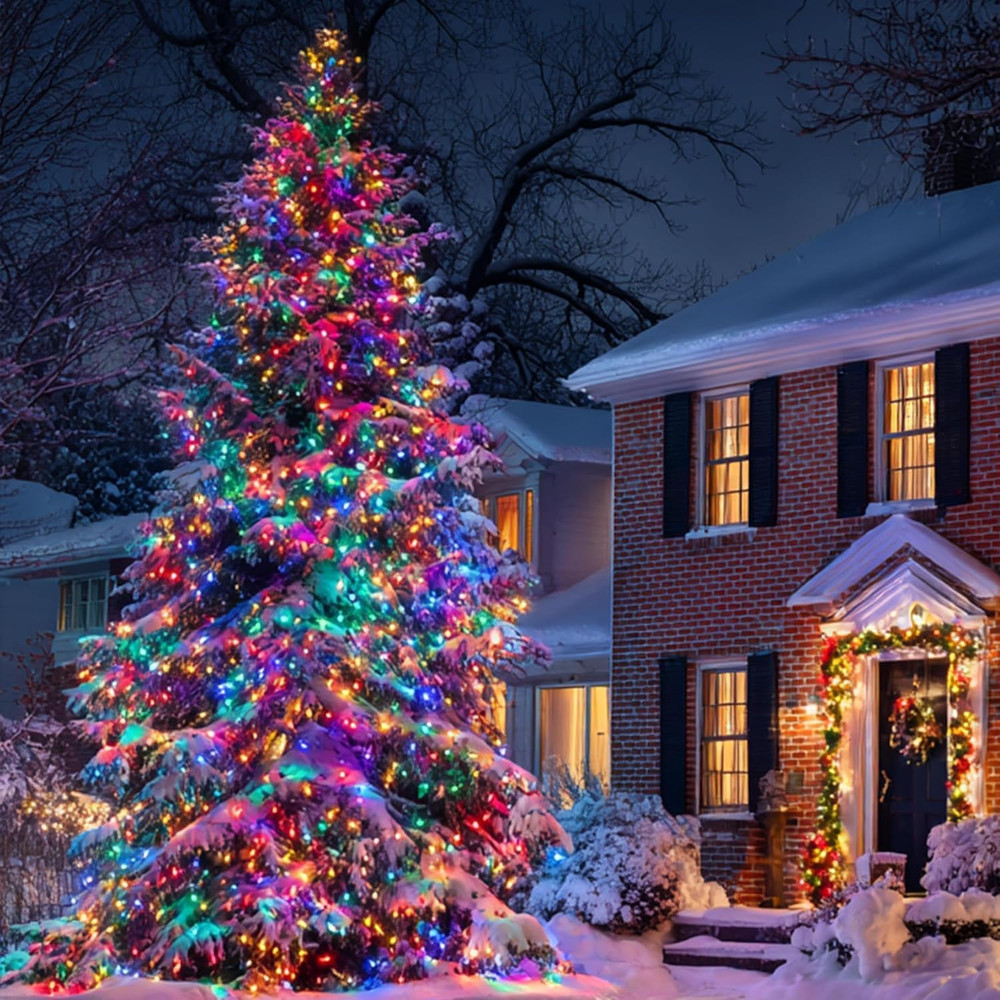 Christmas String Lights Outdoor, 196 FT 600 LED String Lights with 8 Lighting Mo