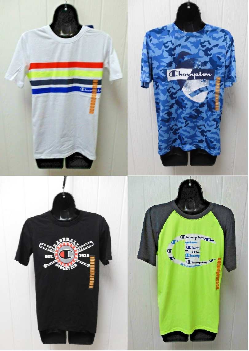 Champion Boys' T-Shirt Sizes 5/6 -18/20 Neon Football Baseball Camo