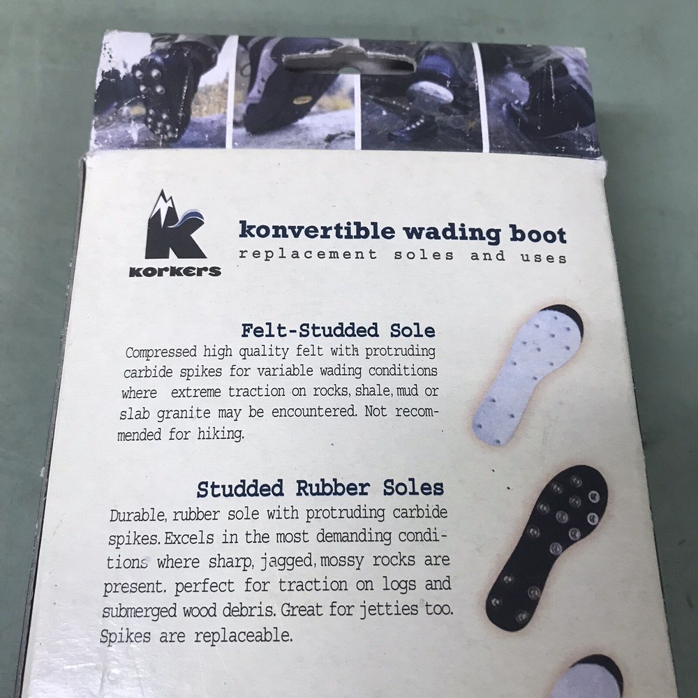 KORKERS OMNITRAX STUDDED RUBBER REPLACEMENT SOLE SIZE 8 WADING BOOT