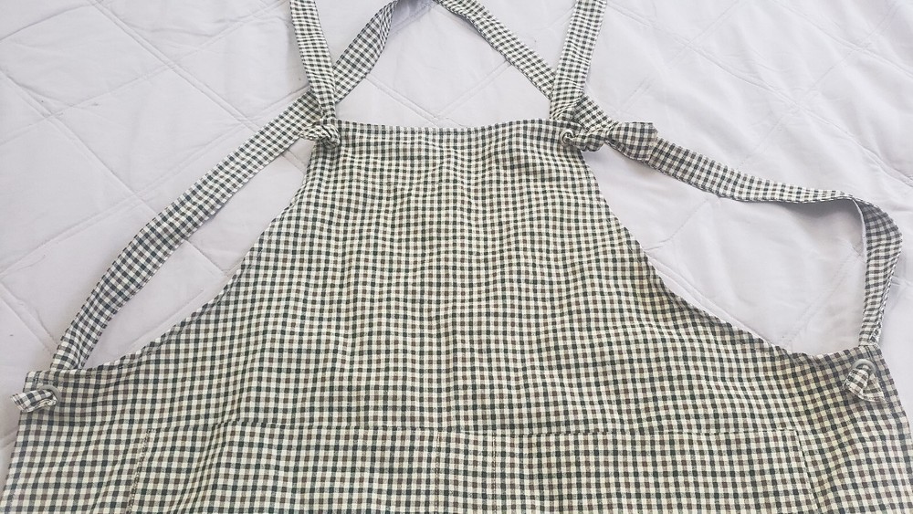 Vintage Brown Checkered Adjustable Apron