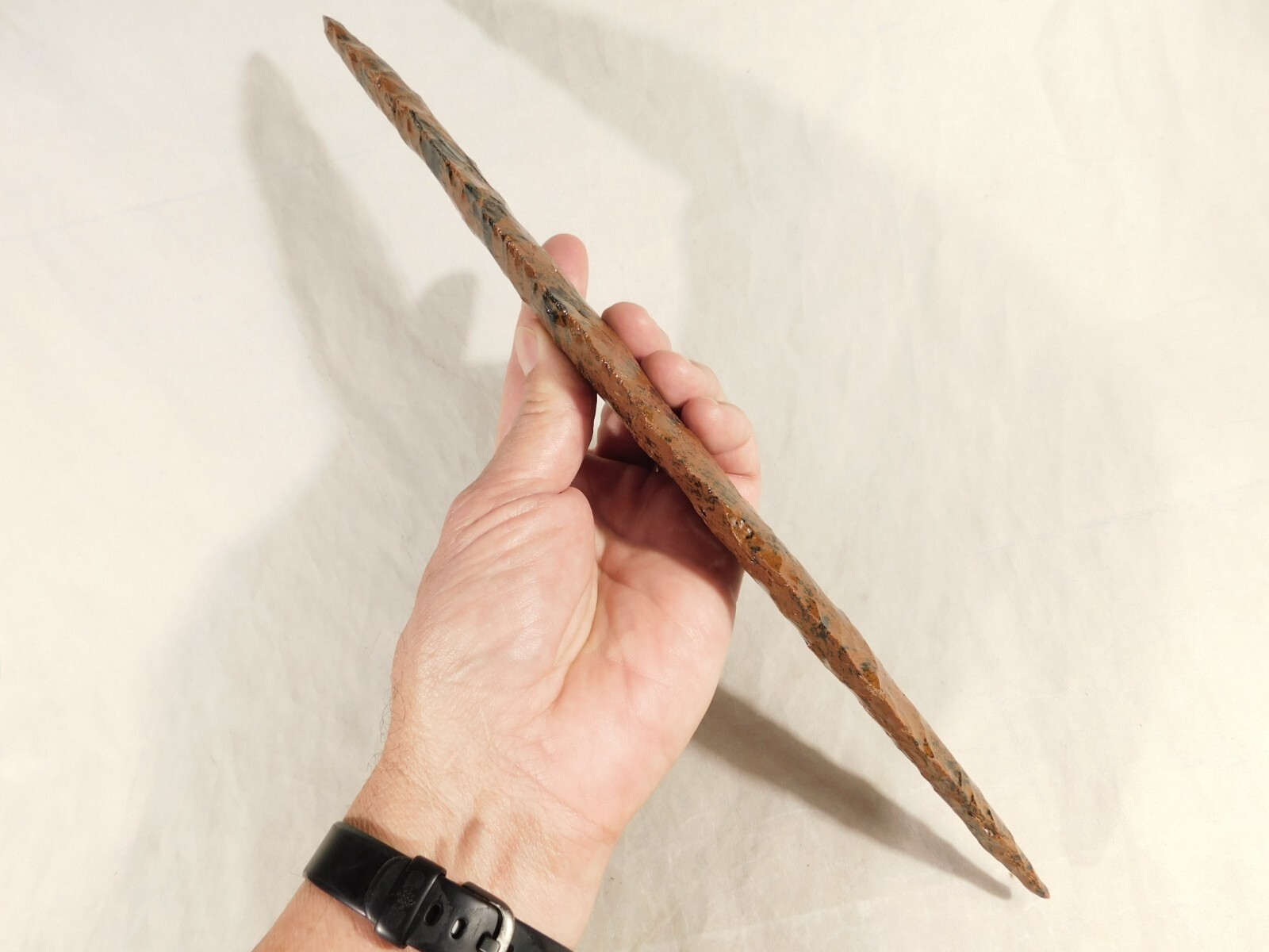 Huge! Ancient COLIMA Mahogany Obsidian Blade Knife or Spear Mexico 212gr