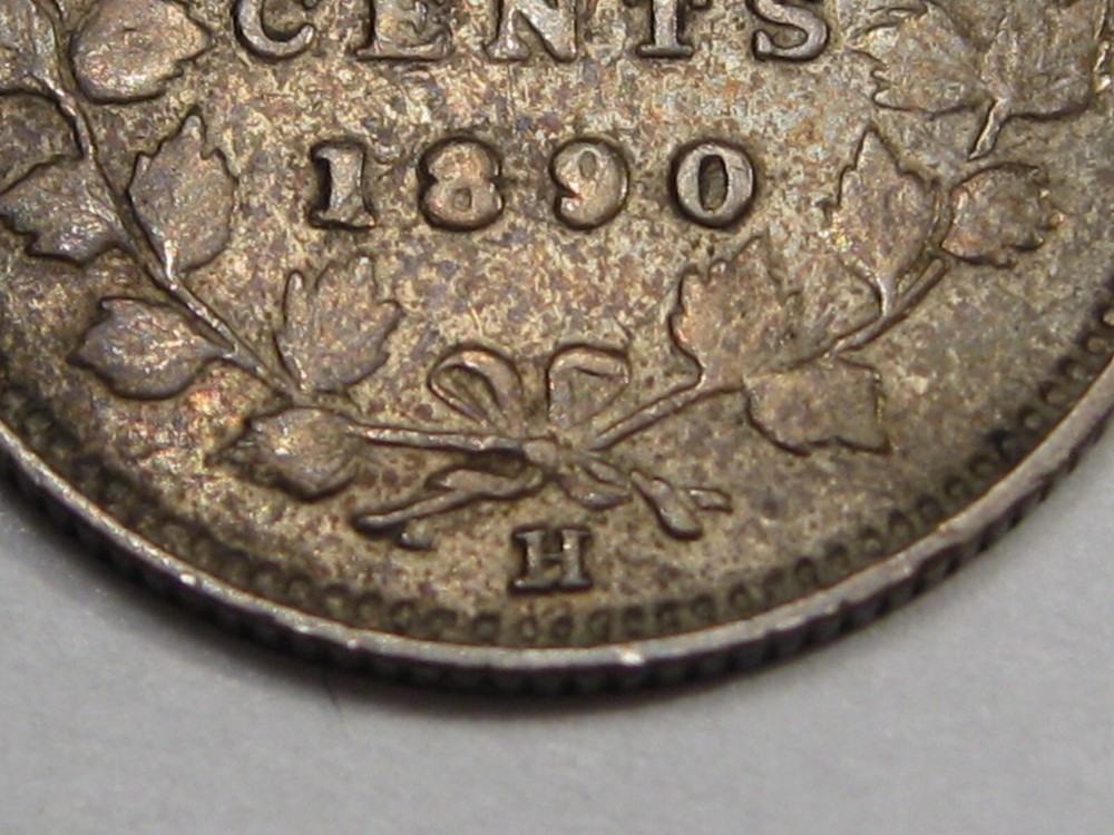 F/VF 1890-H Five Cent 5¢ CANADA. #34