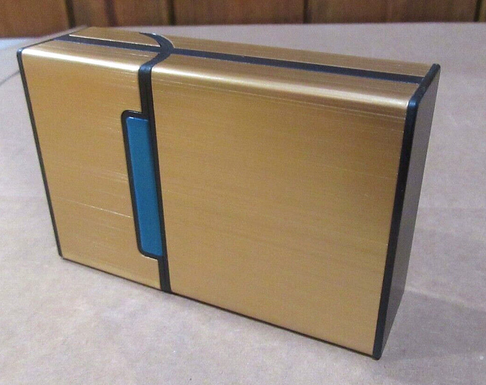 Cigarette Box, Gold Aluminum Plastic Acrylic , 20 Cigarette Size Case