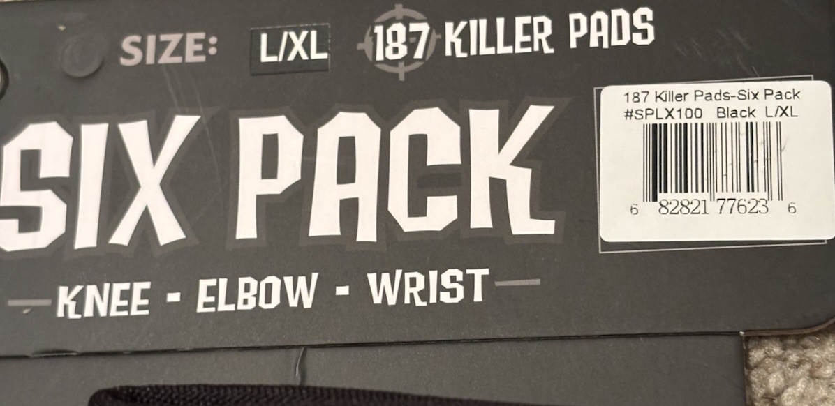 187 Killer Pads 6 Pack Set L/XL Knee - Elbow - Wrist Guards - Skateboard & Derby