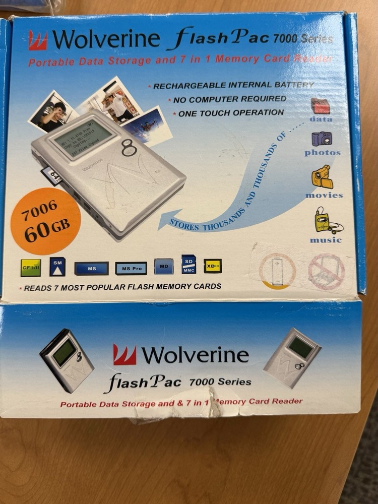 Wolverine Data 60GB FlashPac 7000 Series Portable Data Storage Opened