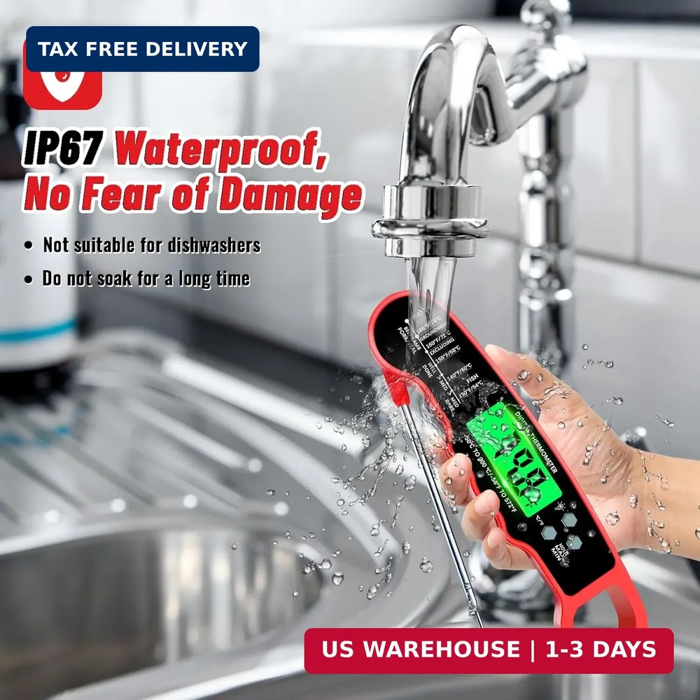 Meat Thermometer Digital, Instant Read Meat Thermometer with Backlight & Magnet