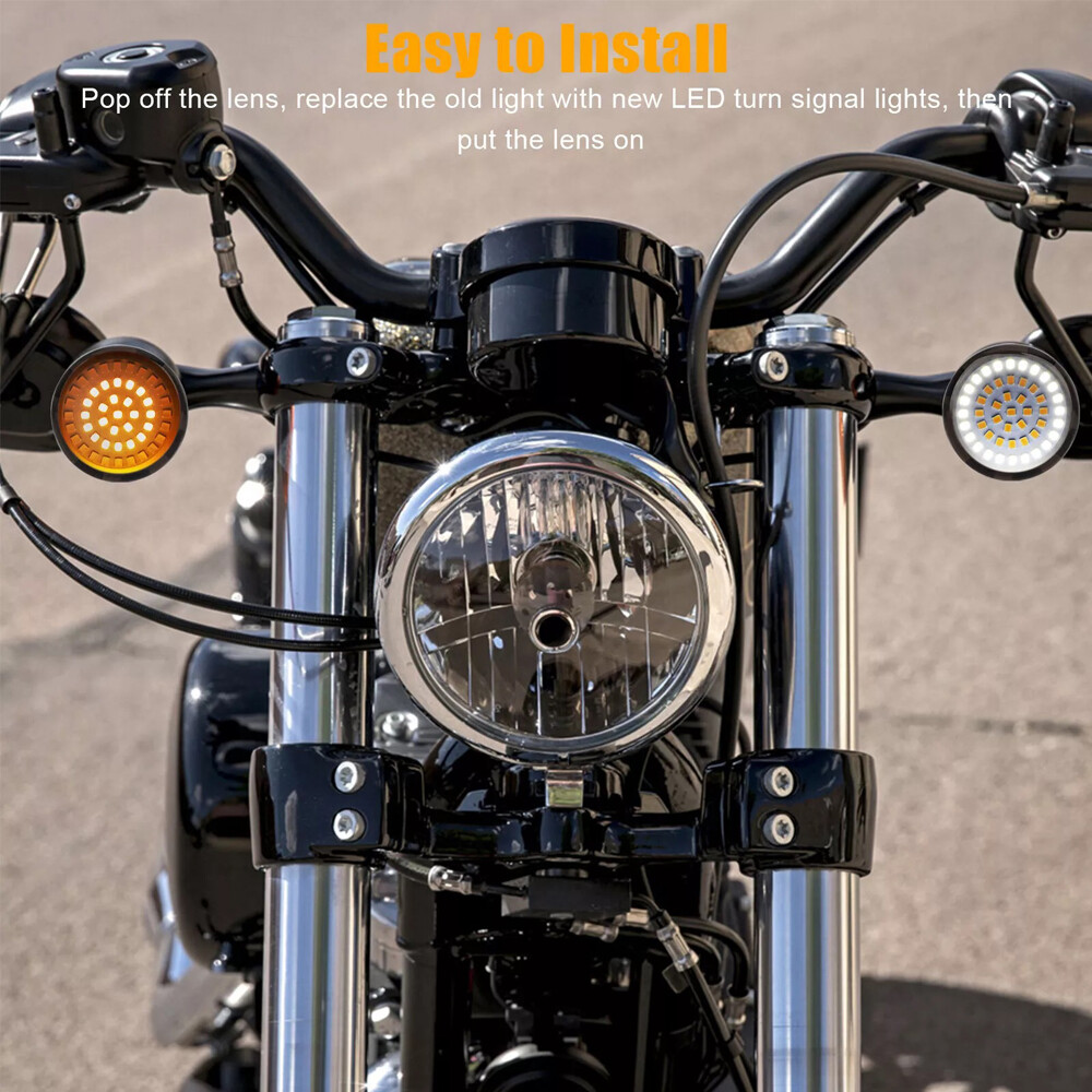 LED Turn Signal Light Smoke Lens For Harley Street Glide Road King Ultra Classic