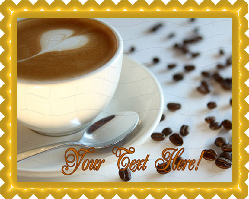 Coffee - Edible Cake Topper or Cupcake Topper