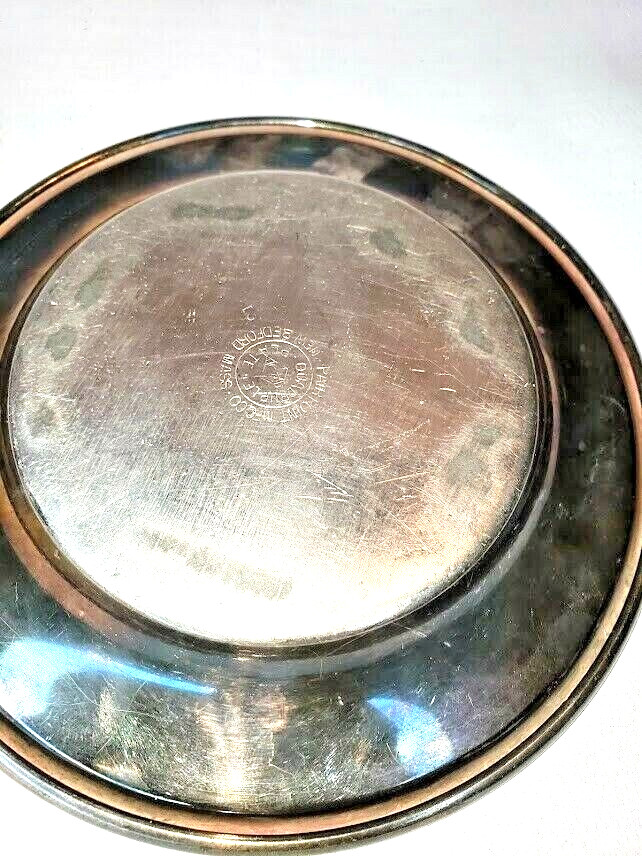 Antique Cream Pitcher & Saucer apple Design Pairpoint Quadruple silver plate