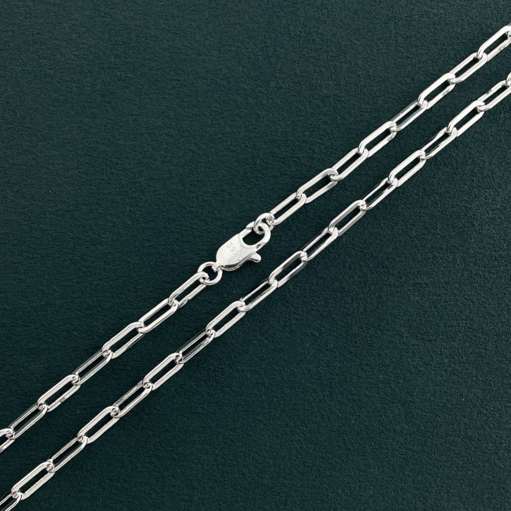 925 Sterling Silver 4mm Paperclip Link Chain Necklace Unisex #N277