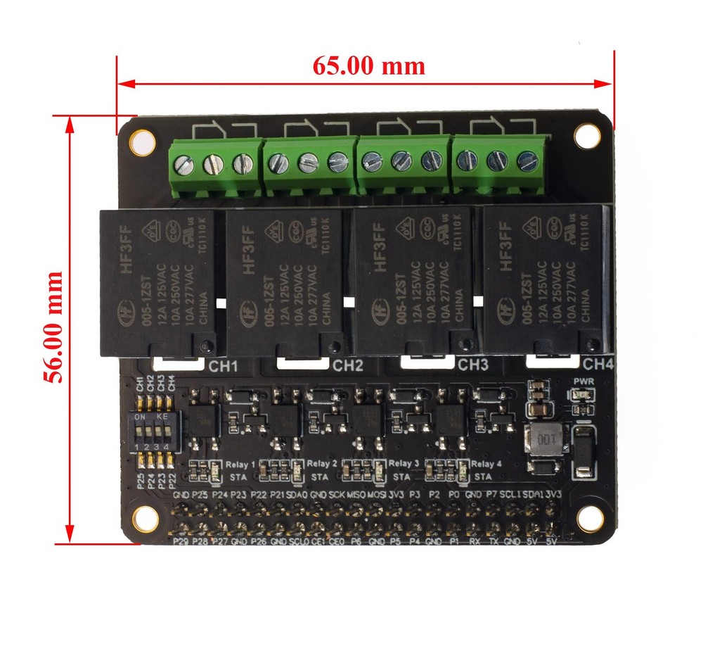 4-CH Relay for Raspberry Pi Zero Zero W Zero WH 2B 3B 3B+ 4B Power Relay Expa...