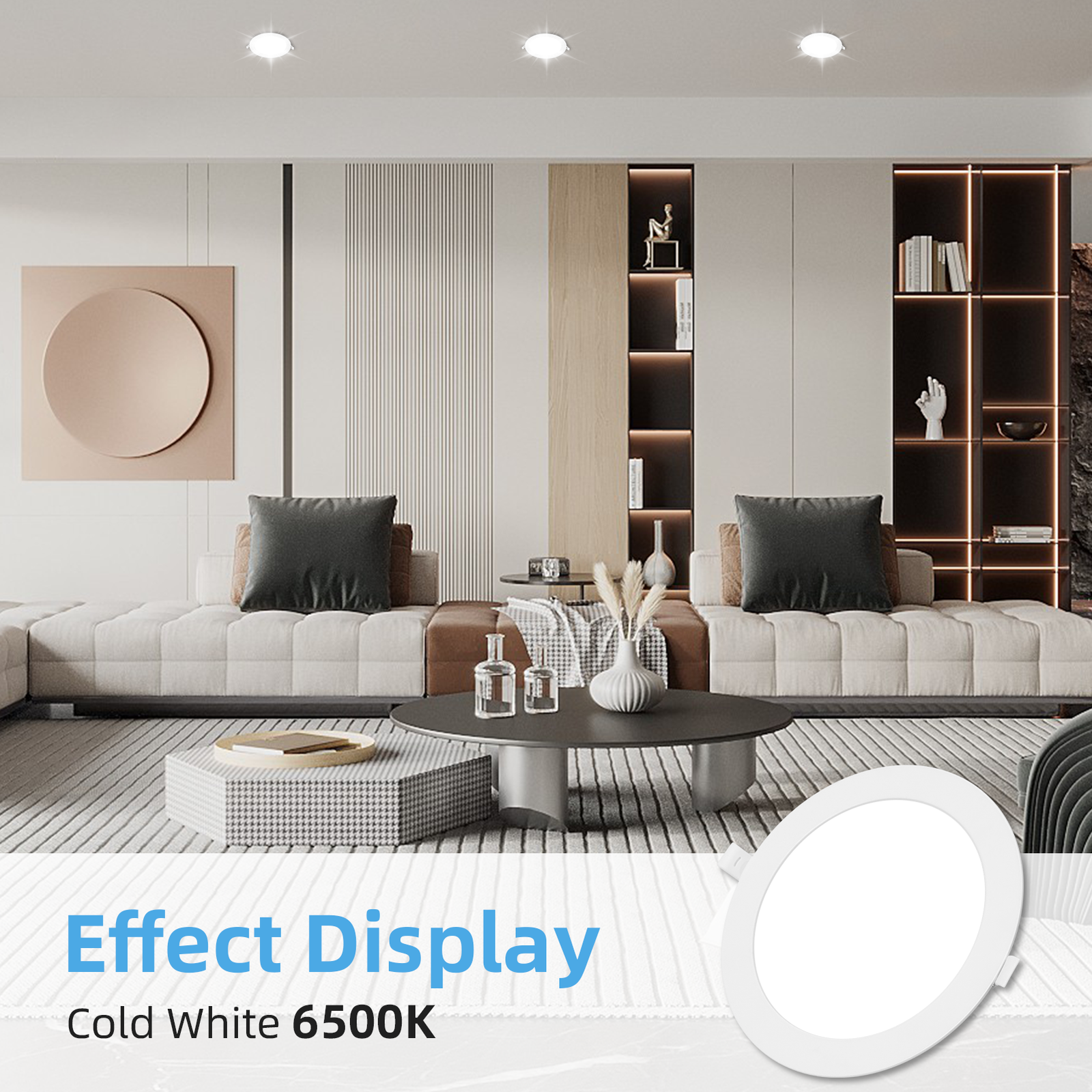 3Inch-11Inch LED Ceiling Lights Ultra-Thin Recessed Retrofits Kit 6000K Daylight