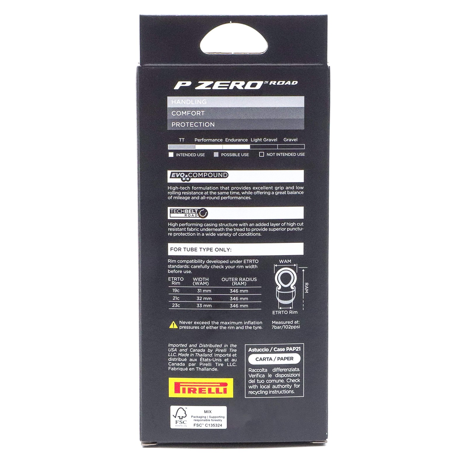 Pirelli P Zero Road Bike Tire 700x32c, Folding Tube-Type - Clincher - Black, Tec