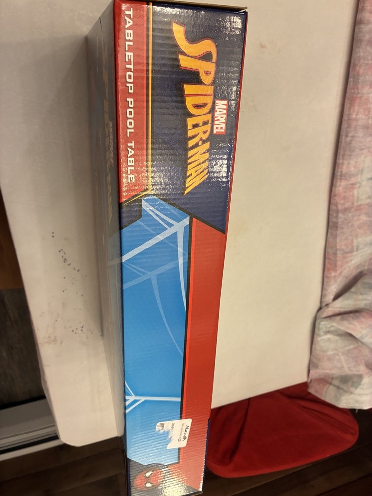 Marvel Spiderman 19" TableTop Pool Table, Convenient Ball Catch New Never Used