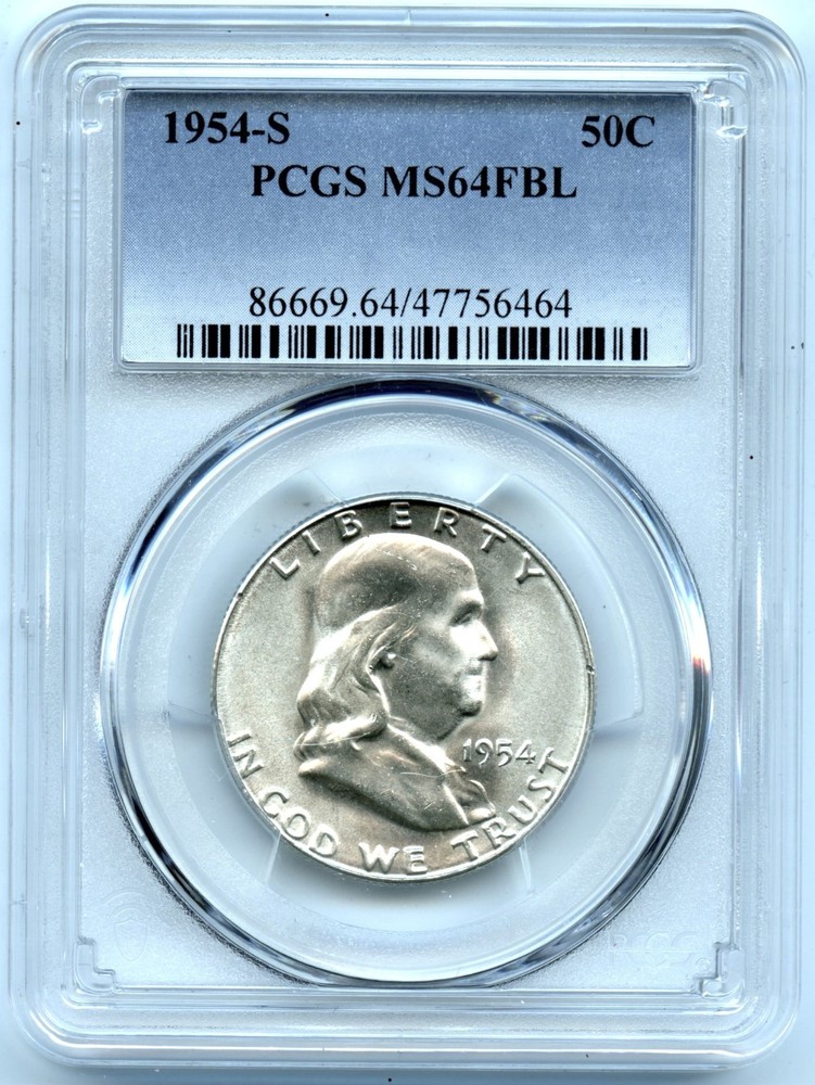 1954-S Franklin Half Dollar, PCGS MS64FBL