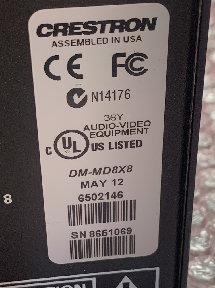 Used Crestron DM-MD8X8 Digital Media Switcher