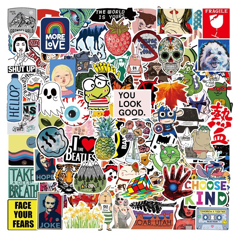 100pcs Skateboard Stickers Bomb Vinyl Laptop waterbottle Luggage Decals Dope US