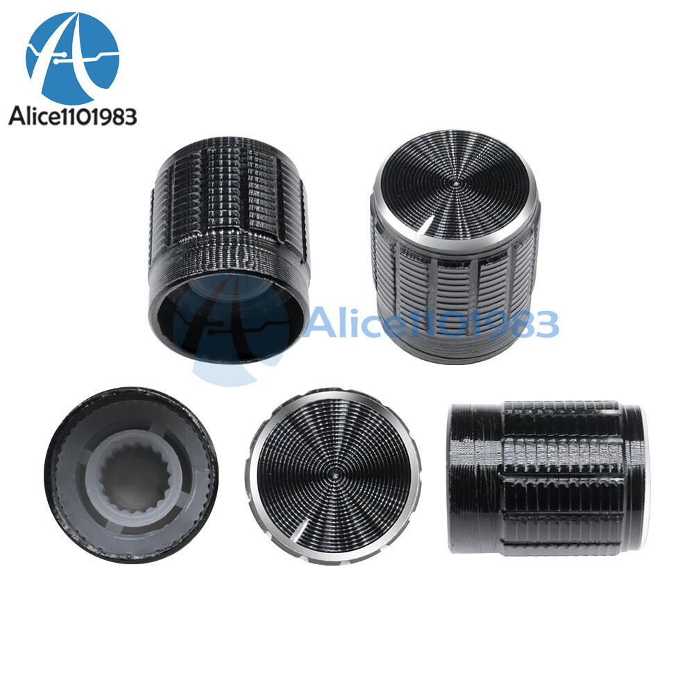 5PCS Useful Volume Control Rotary Knobs For 6mm Dia Knurled Shaft Potentiometer