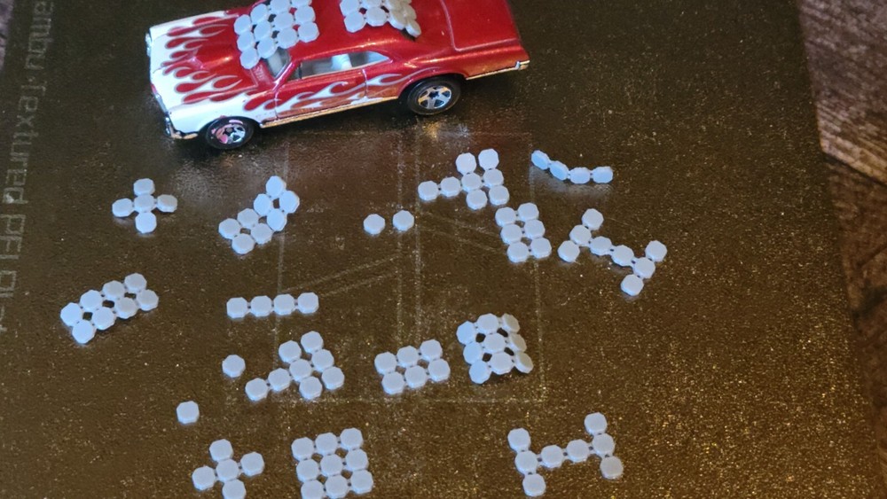 Bendable Reflective Armor 3d printed. 1/64 scale. Car not for sale.