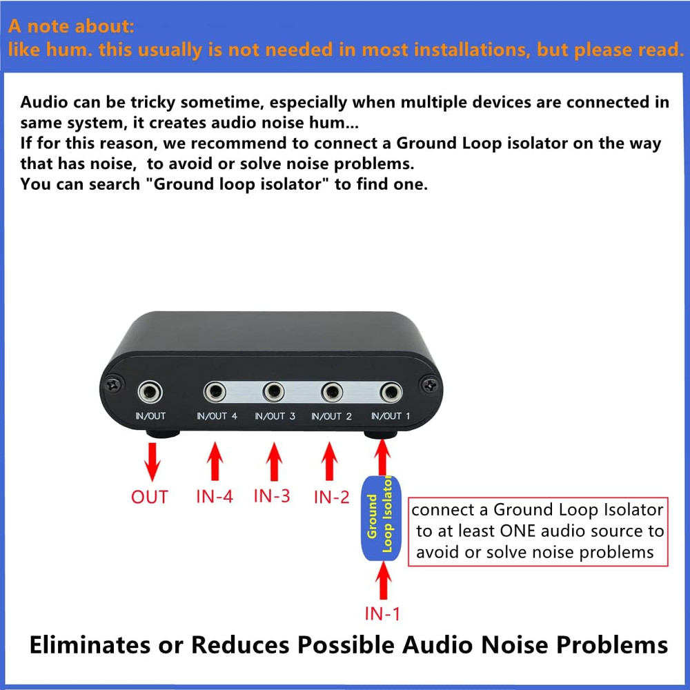 4-Way 3.5Mm Stereo Audio Switch Input Signal Source Switcher Selector Splitter B