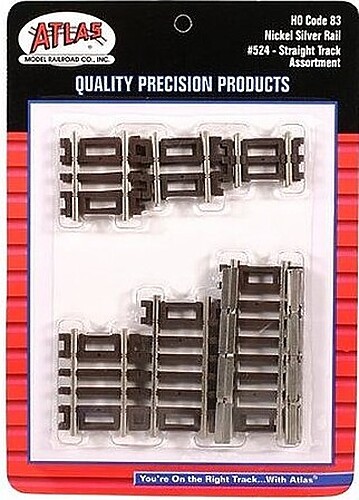 Atlas Code 83 Straight Track Asst'd - HO Scale Nickel Silver Model Train Track