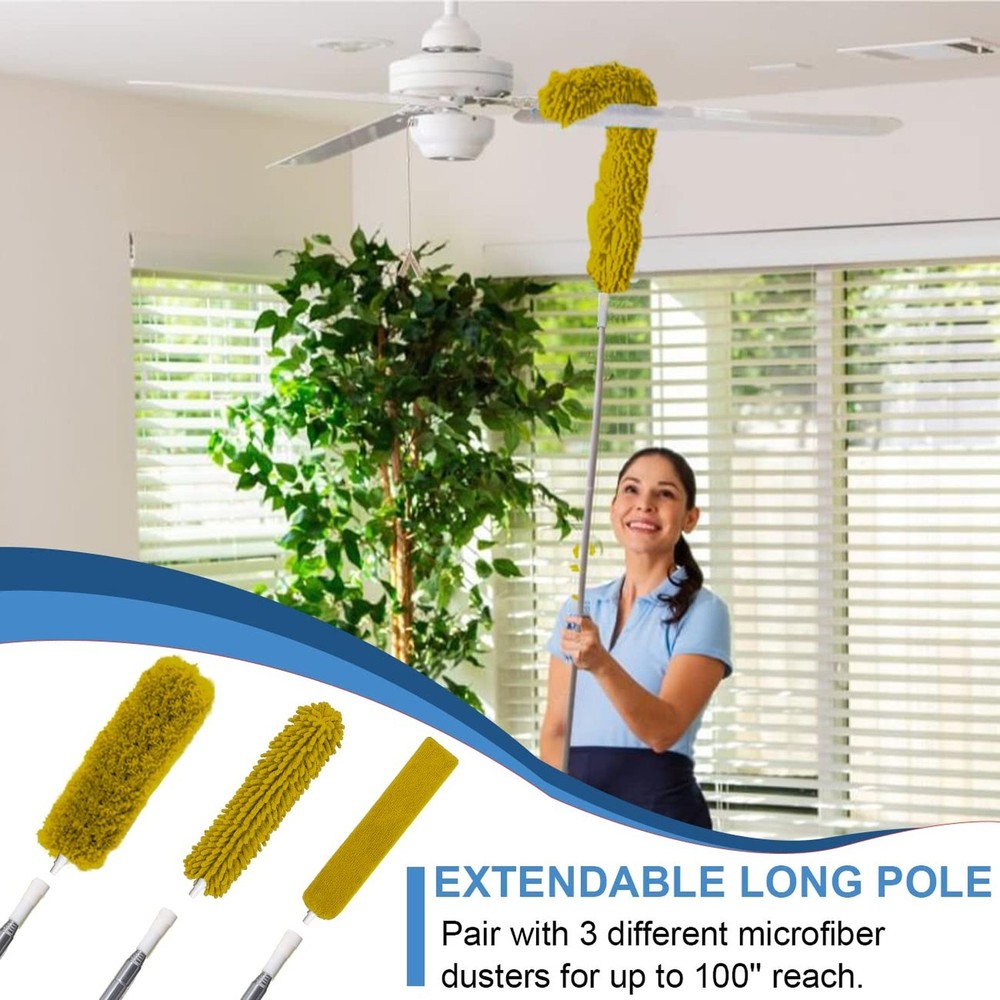 Upgraded Dusters for Cleaning (6pcs), Ceiling Fan Duster with 100" Thickened ...