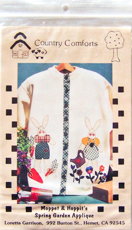 Country Comforts "MOPPIT & HOPPIT'S SPRING GARDEN" Applique PATTERNS - New!