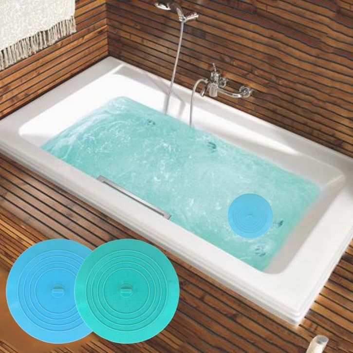 Bathtub Drain Stopper 2 Pack, 5 inches Silicone Tub Stopper Drain Cover, Bath