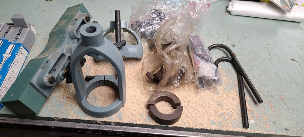 Delta Tool Mortising Attachment With 4 Mortising Chisel & Bit Sets Sets Are New