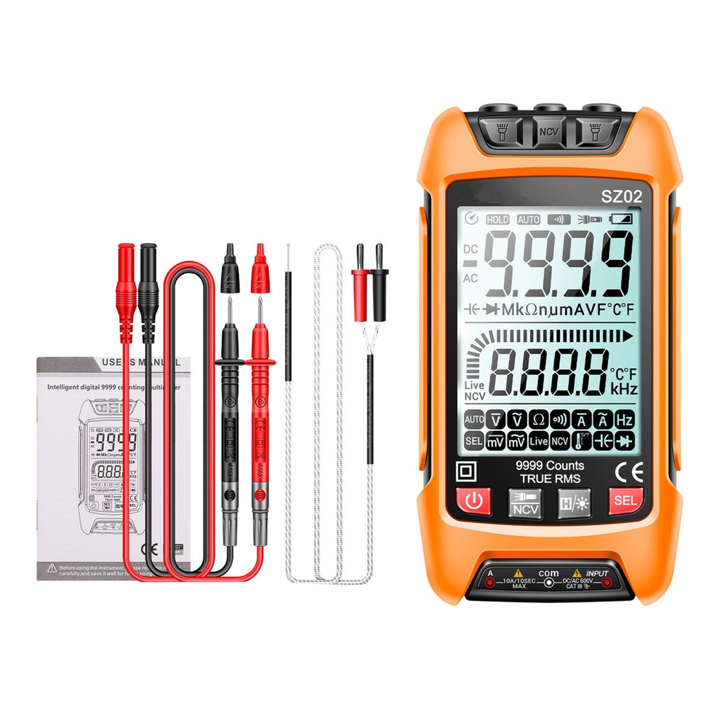 Smart Digital Multimeter 9999 Counts True RMS Auto Electrical Capacitance Meter'