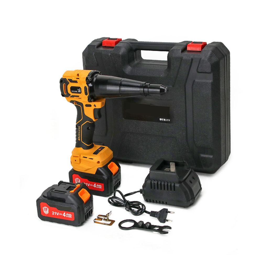21V Brushless Cordless Electric Rivet Gun Handheld Electric Rivets with Battery