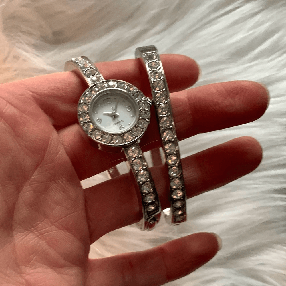 Gift watch set quartz diamonds bracelet