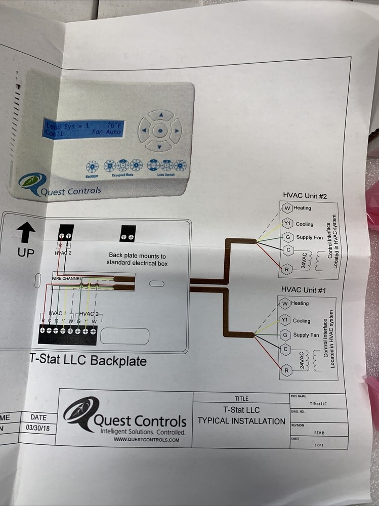 Quest Controls T-Stat Lead / Lag Controller Model 100 LLC 150966-1, Dual Control