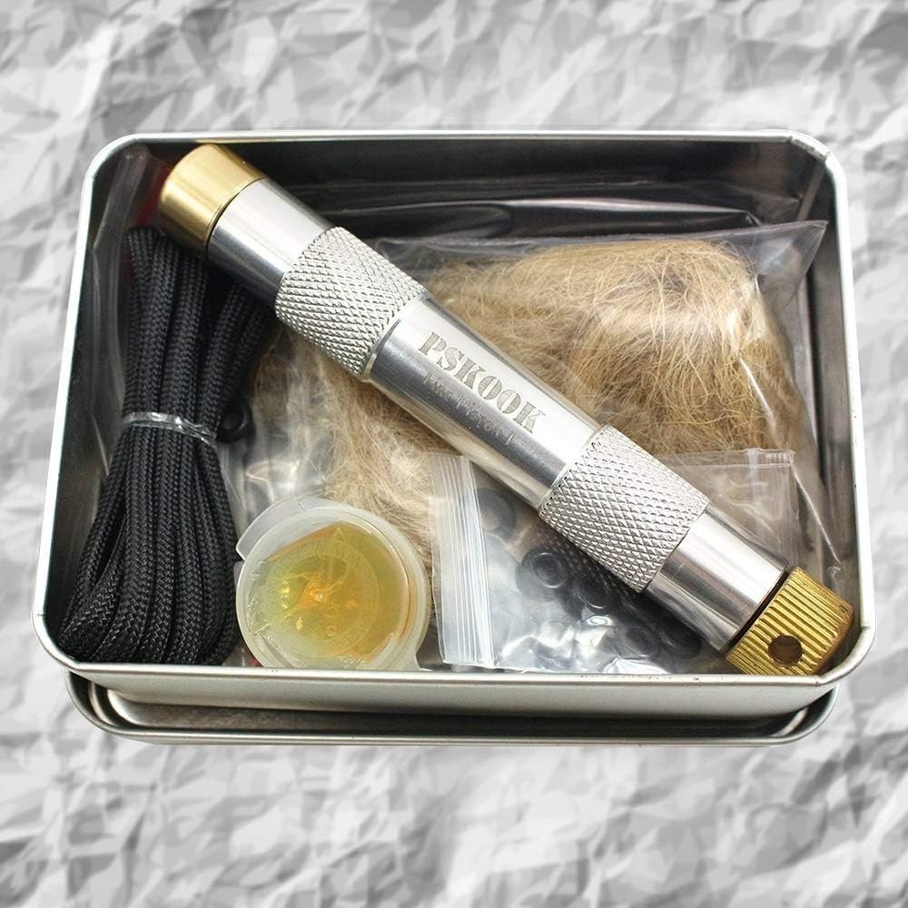 Metal Fire Piston Survival Camping Fire Starter Educational Kit