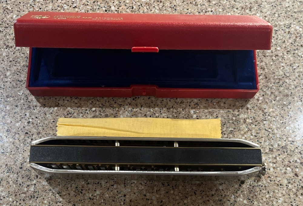 Hohner Super 64 Chromonica Harmonica Made in Germany w/ Case - Tested Working