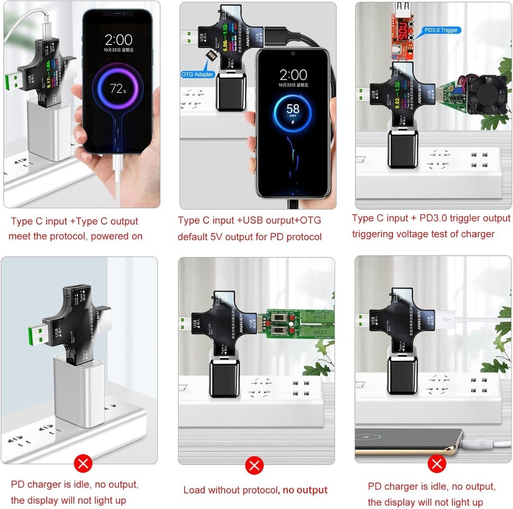 USB Cable Tester with Color Screen for PD 3.0 3.1 Detection Continuity Check