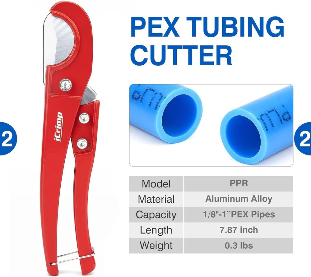 PEX Clamp Tool Kit with Ergonomic Handle for Plumbing and Installation Tasks
