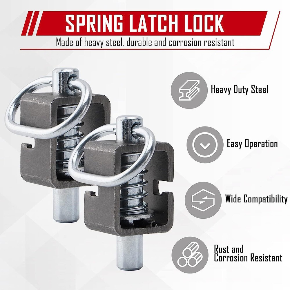Spring Latch Lock, Weld-On Spring Latch Assembly, Trailer Gate Latch, Set of 2pc