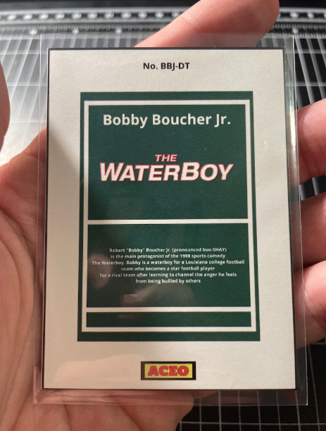Bobby Boucher The Waterboy Trading Card Reprint Adam Sandler No. BBJ-DT