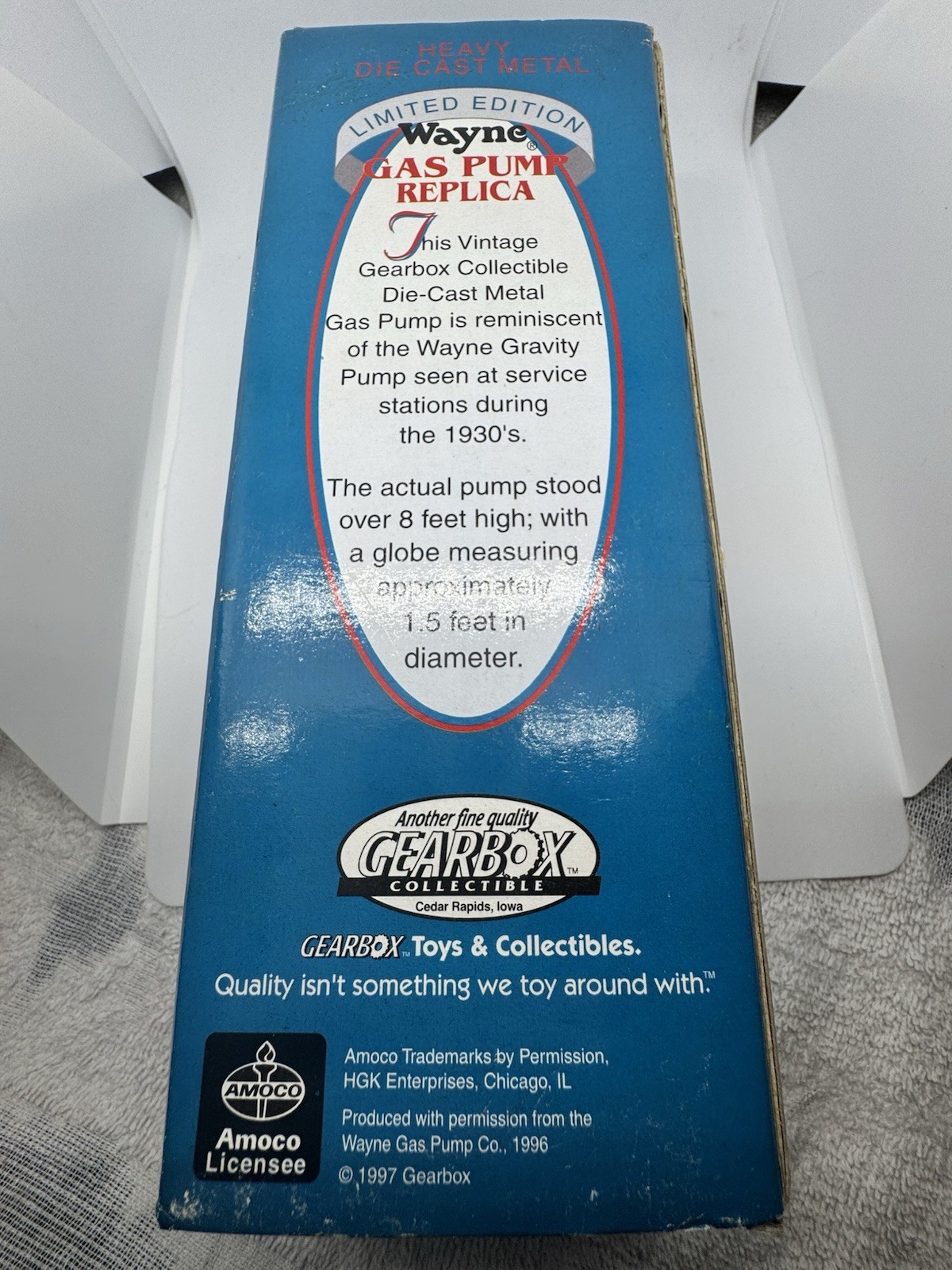 Limited Edition Replica Gas Pump Amoco Silver Wayne Gearbox