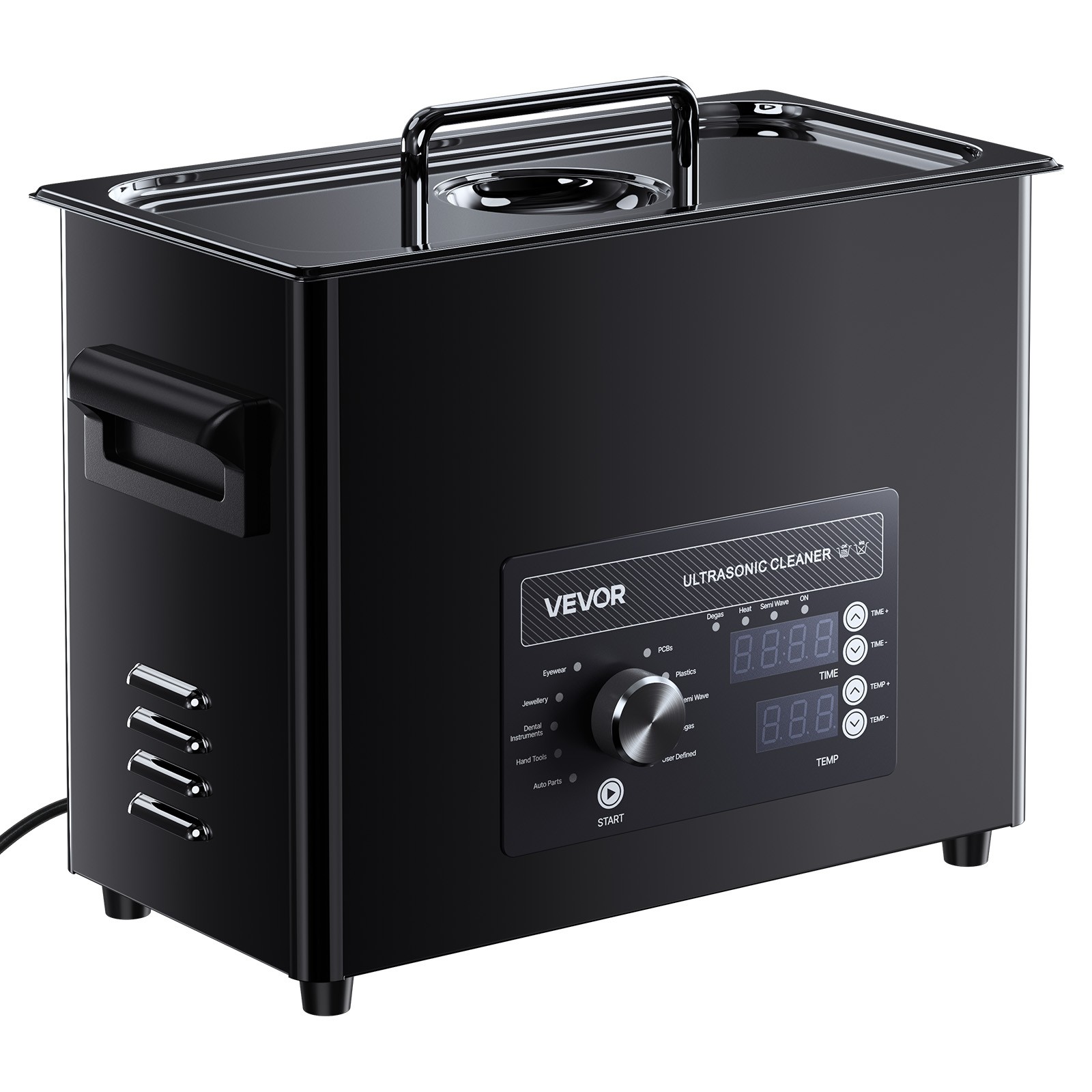 VEVOR 6L Ultrasonic Cleaner Professional Cleaning Machine with Knob Control
